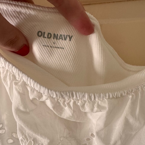 Old Navy One-Shoulder Eyelet Ruffle Top – Size Large - Picture 3 of 3